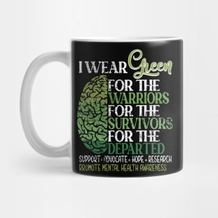 Mental Health Awareness Matters Support I Wear Green Warrior Mug